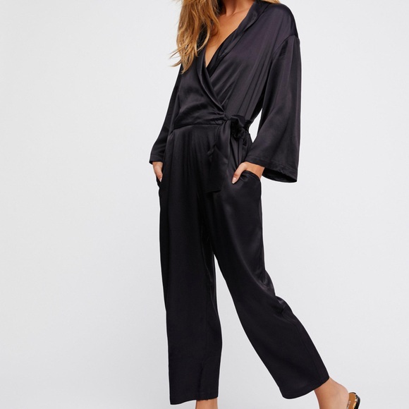 Free People Pants - Free People September’s End Satin Jumpsuit